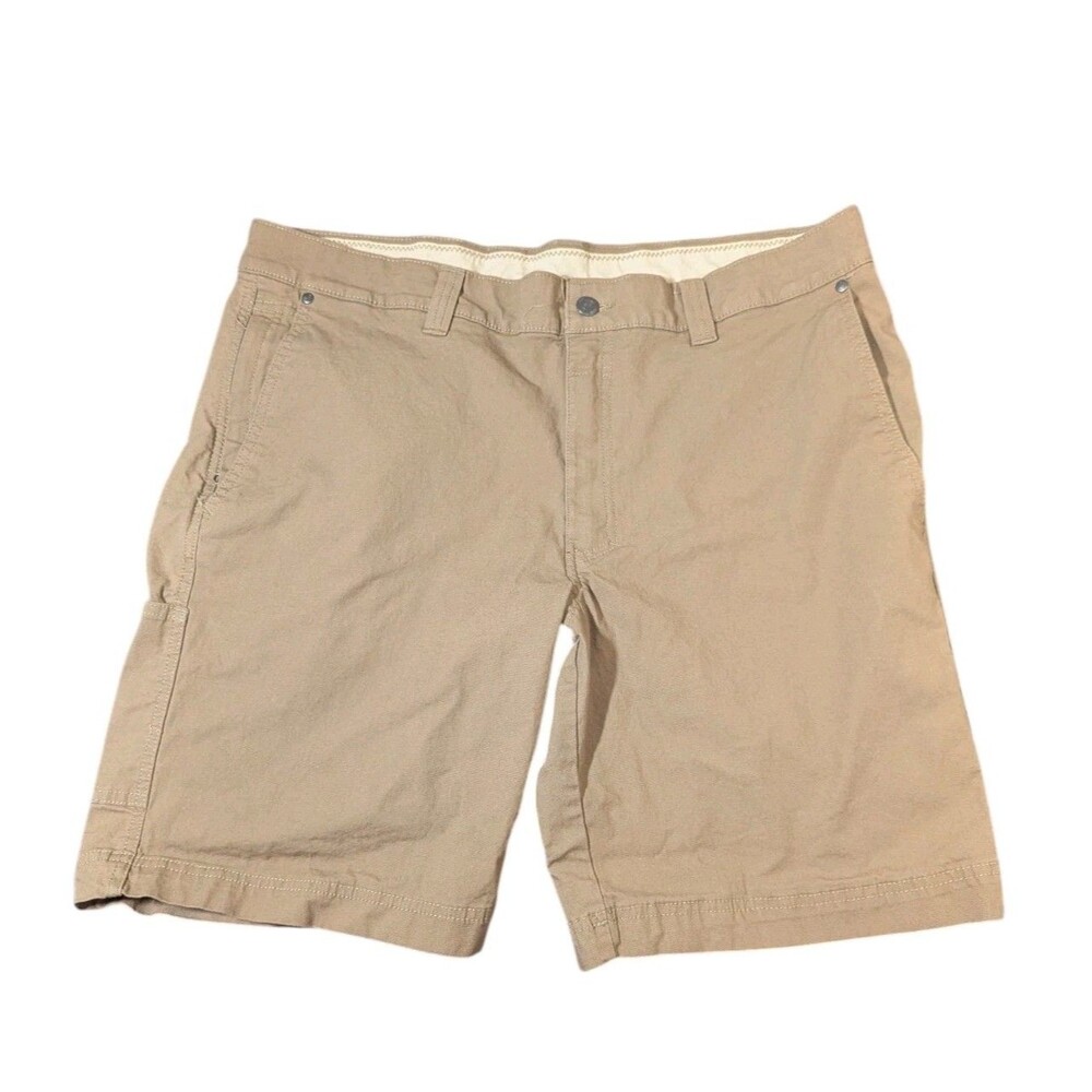 Columbia Men's 38 10L Brown Canvas Shorts  Outdoor Hiking Zip Pocket